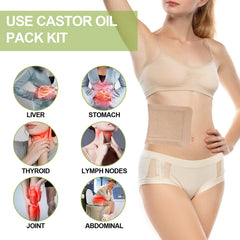 STFOCE castor oil pack wrap self-adhesive, stays put during activity.