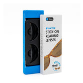 StickTite Lenses Small 28mm applied to sunglasses for quick magnification outdoors