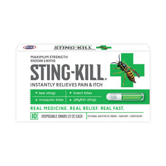 Sting-Kill first aid anesthetic swabs pack for fast sting relief