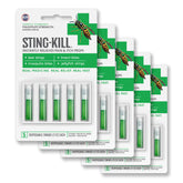 Sting-Kill packaging front with five disposable swabs for quick relief.