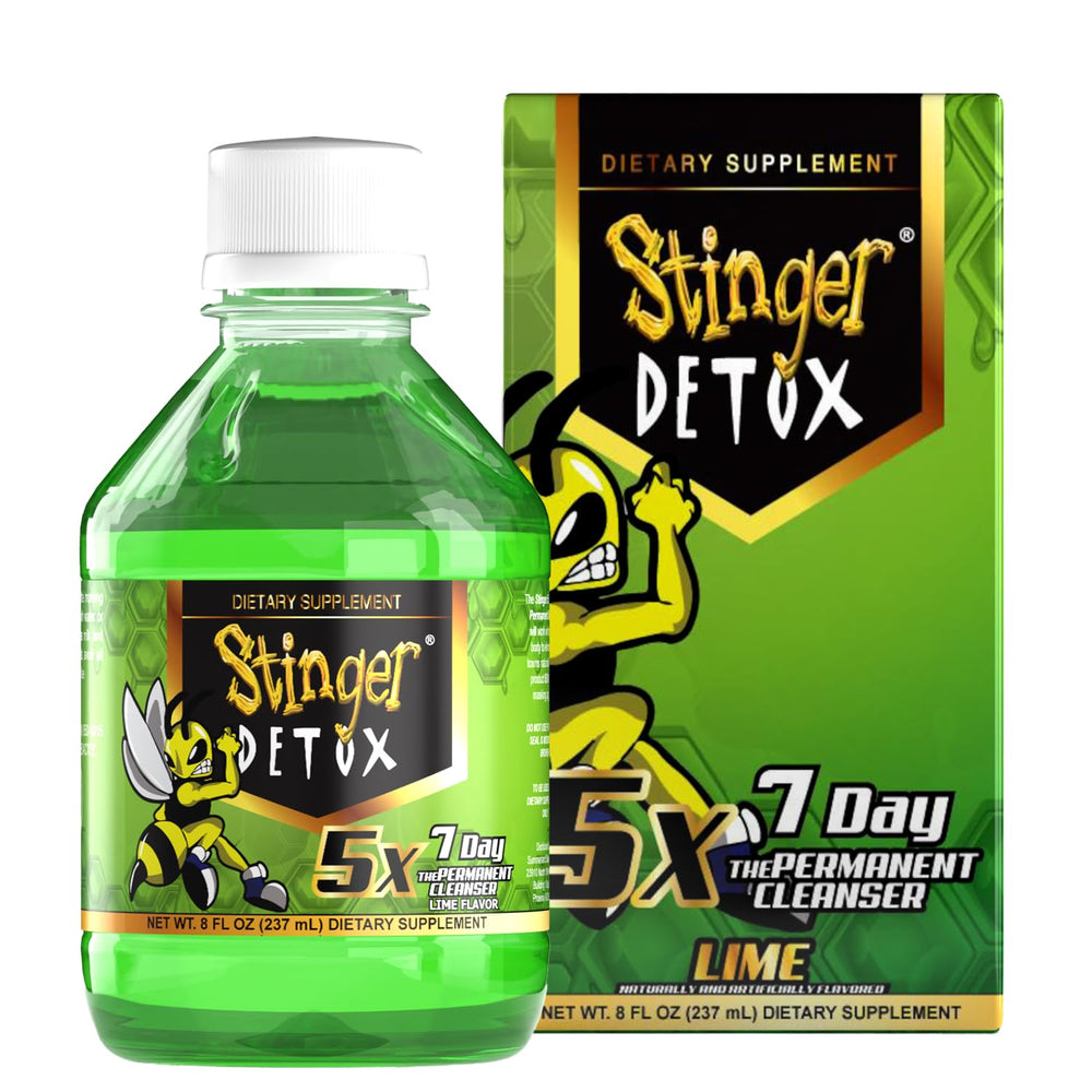 Stinger Detox bottle front with lime flavor for an easy daily detox ritual.