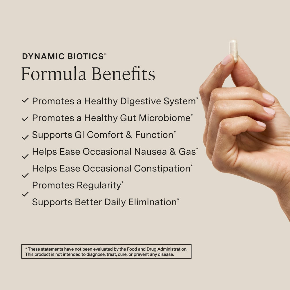 Stonehenge Health Dynamic Biotics amber bottle protecting potency from light.