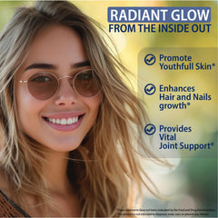 StrongVit collagen types I to X tablets closeup highlights skin elasticity.