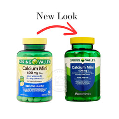 STS Home Spring Valley Calcium Plus Vitamin D3 mini softgels bottle back with details