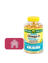 STS Home Spring Valley Omega-3 bottle promotes heart and brain support.