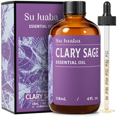 SU JUABA Clary Sage Oil bottle shown for aromatherapy and diffusion use