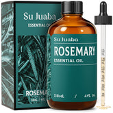 SU JUABA rosemary essential oil bottle in amber glass for pure aroma and care.