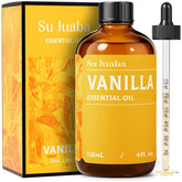 SU JUABA Vanilla Essential Oil bottle for diffusion and mood uplift.