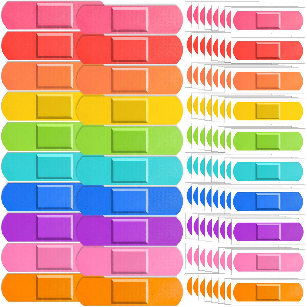Sublaga kids bandages in assorted colors, 160pc pack for everyday scrapes.
