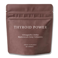 SUBMETIC Thyroid Power Gummies bottle shows colorful fruit chews for daily energy.