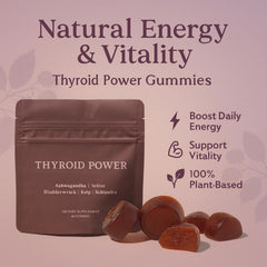 SUBMETIC Thyroid Power Gummies closeup-fruits highlights fruity flavor and chewy texture.