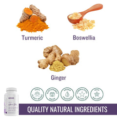 SUBSTANCE Nature’s Relief bottle close-up highlighting turmeric formula.