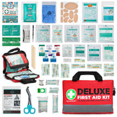 SuccorWare 380-piece deluxe first aid kit front view for home and travel preparedness.