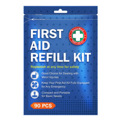 SuccorWare 90-piece refill kit: compact packaging for home or travel readiness.