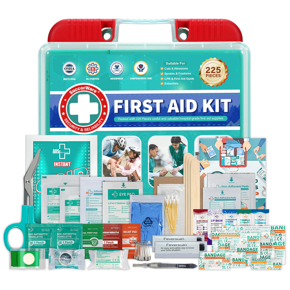 SuccorWare first-aid kit cover with rugged shell, ideal for everyday travel.