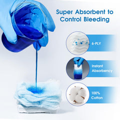 SuccorWare gauze in individual vacuum-pack for sterile field readiness.