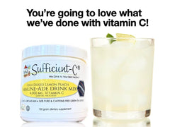 Sufficient-C green tea extract ingredient highlights caffeine-free energy support.