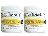 Sufficient-C lemon peach drink mix 2-pack front view showcases refreshing flavor and high-dose hydration support.