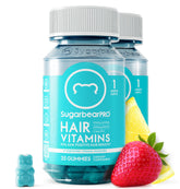 SugarBearHair vitamin gummies bottle front view for daily beauty support.