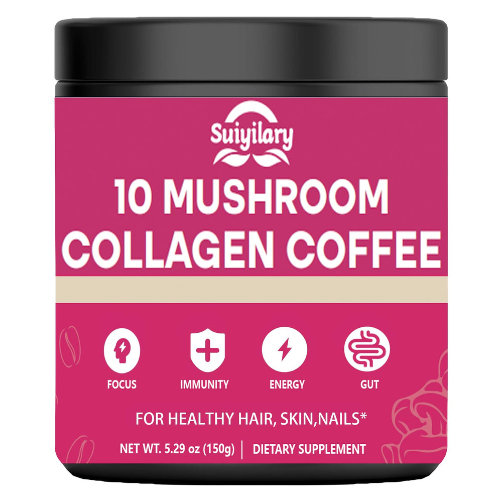 Suiyilary mushroom coffee collagen blend tin ready for daily energy and skin support