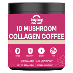 Suiyilary mushroom coffee collagen blend tin ready for daily energy and skin support