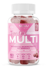 SUKU Teen Girl bottle-pour shows convenient daily gummies for teen nutrition.