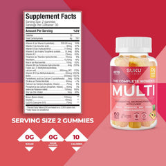 SUKU Vitamins Complete Women's Multi ingredients view — shows 21 essential micronutrients.