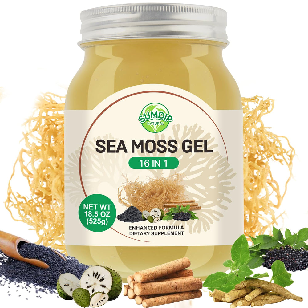 SumDIP Sea Moss Gel bottle front highlighting daily vitality potential