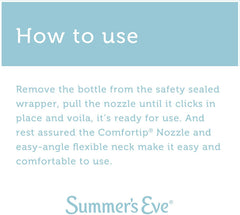 Summer's Eve Comfortip nozzle closeup emphasizes easy application
