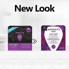 Summer's Eve Date Night cleansing cloths pocket-sized pack enables discreet freshness anywhere.