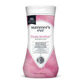 Summer's Eve Simply Sensitive bottle pour showcases gentle cleansing for daily freshness.