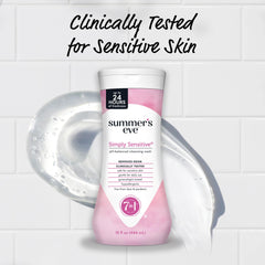 Summer's Eve Simply Sensitive wash with subtly floral fragrance for delicate areas.