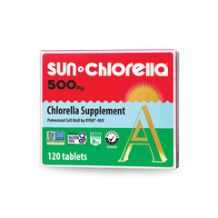 Sun Chlorella 500mg tablet on-the-go bottle boosts daily vitality.