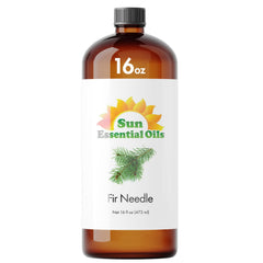 Sun Essential Oils fir needle oil 16oz bottle for aromatherapy and relaxation.
