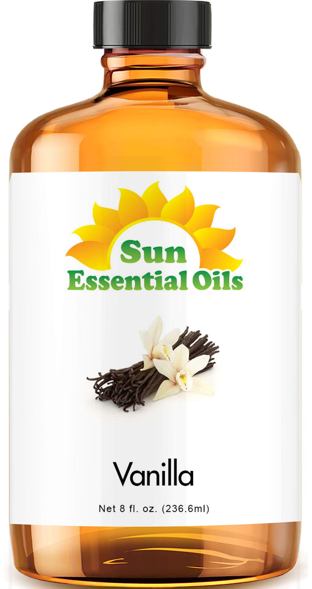 Sun Essential Oils Vanilla bottle with dropper for precise dosing