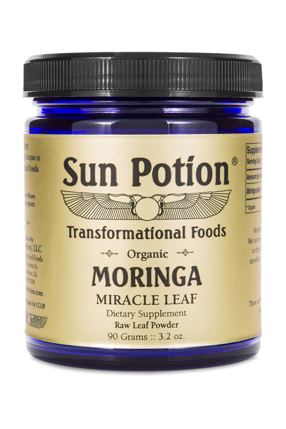 Sun Potion Moringa Leaf Powder jar (90g) for daily smoothies.