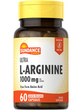 Sundance L-Arginine capsules bottle front view for daily free-form amino acid support.