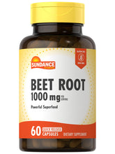 Sundance Beet Root Capsules bottle with 1000 mg per serving for daily use.