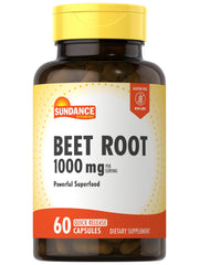 Sundance Beet Root Capsules bottle with 1000 mg per serving for daily use.