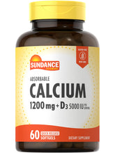 Sundance Calcium 1200 mg with D3 softgels bottle for easy daily use