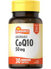 Sundance CoQ10 50mg softgels bottle front view for daily routine