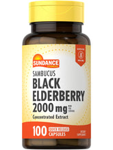 Sundance Sambucus elderberry capsules bottle on a clean surface for easy daily use