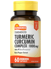 Sundance Turmeric Curcumin Complex bottle with 60 capsules for daily use.