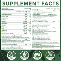 Sundhedsliv greens powder scoop emphasizing convenient daily use.