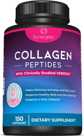 Sunergetic collagen capsules bottle front for daily joint and skin support.