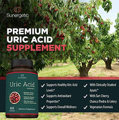 Sunergetic Uric Acid Support capsules close-up, small and easy to swallow.