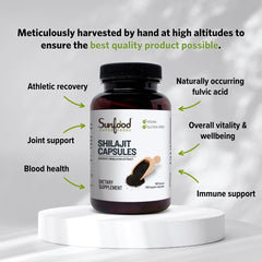 Sunfood Shilajit origin Himalayas image communicates pure high-altitude harvest.