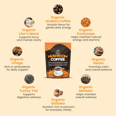 SunLab Essentials mushroom coffee powder dissolving smoothly in hot water