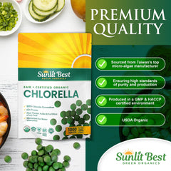 Sunlit Best Chlorella total-count pack image emphasizes value and convenience.