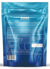 Sunna Supplements collagen powder scoop demonstrates easy daily mixing for beauty and joints
